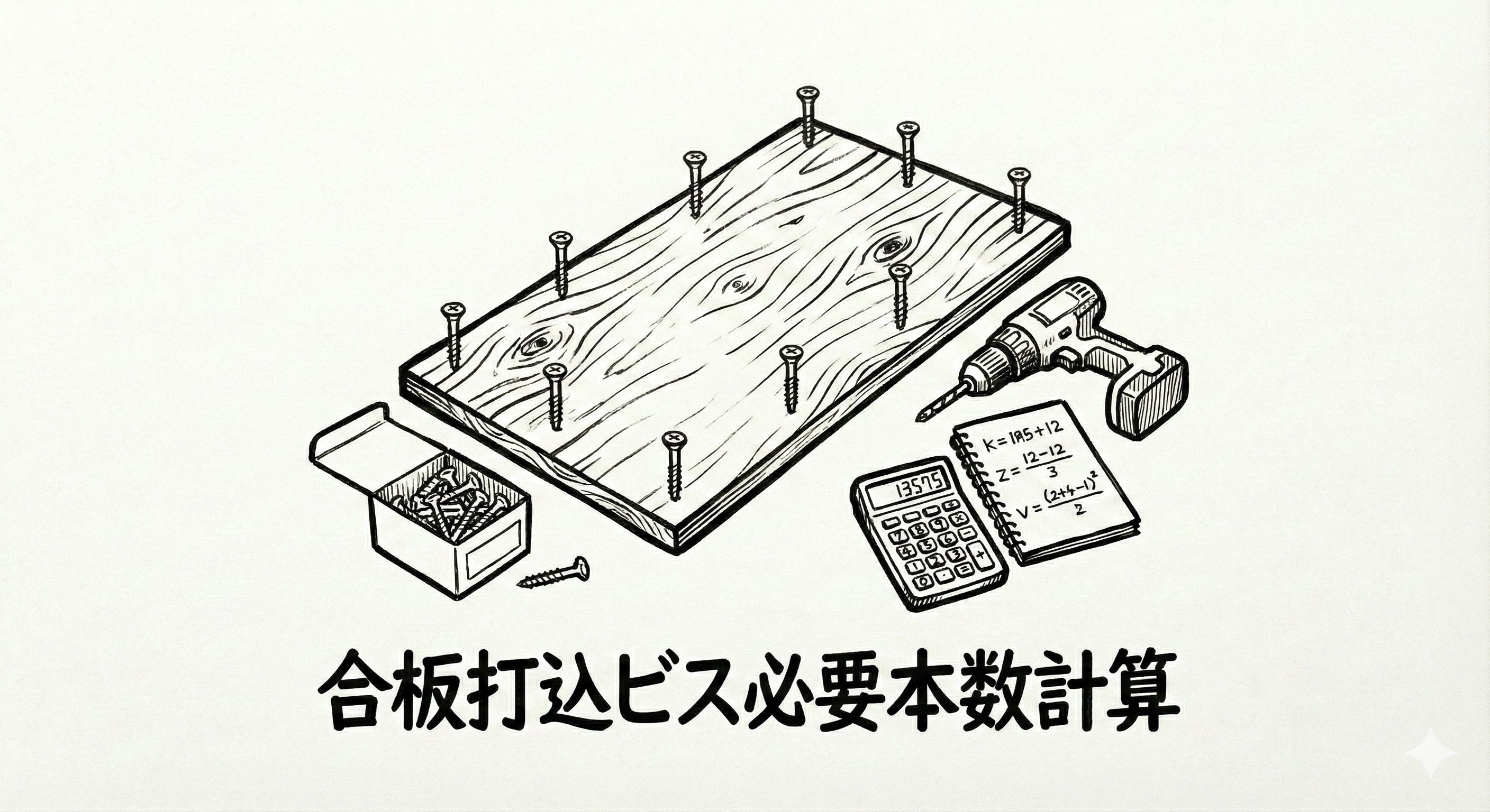 合板打込ビス必要本数計算ツール